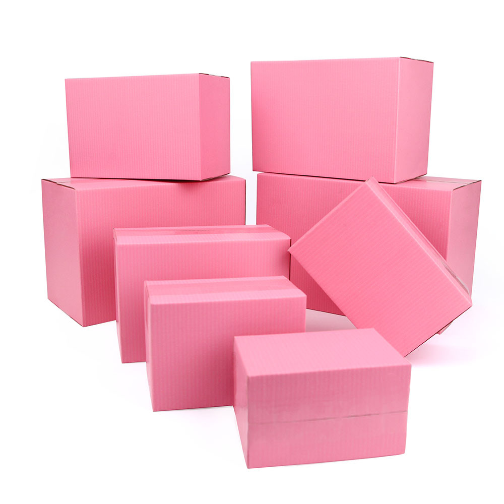 

5pcs/10pcs/pink gift box three-layer corrugated packaging transportation storage carton