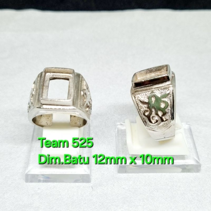 Ring emban alpaka super 12 x 10 eceran / model tanam kotak / pengikat ring cincin batu akik kotak ec