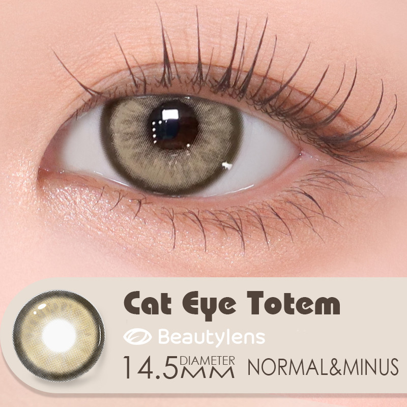 BEAUTYLENS Cat Eye Totem 14.5mm Softlens Lensa normal&mimus [0.00~-8.00] Brown color lensa kontak