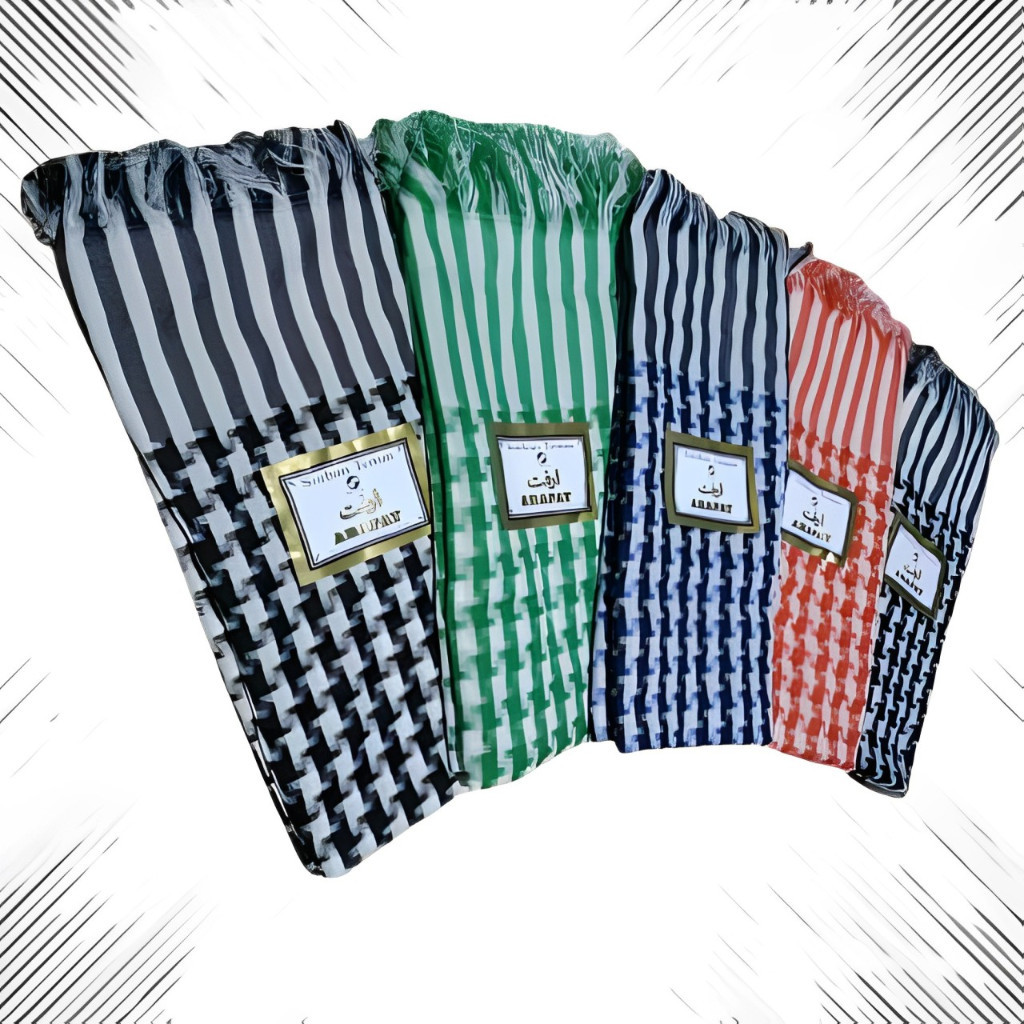 Sorban Arafat hitam/putih polos, Sorban Murah Berkualitas premium Sorban surban tenun arafat