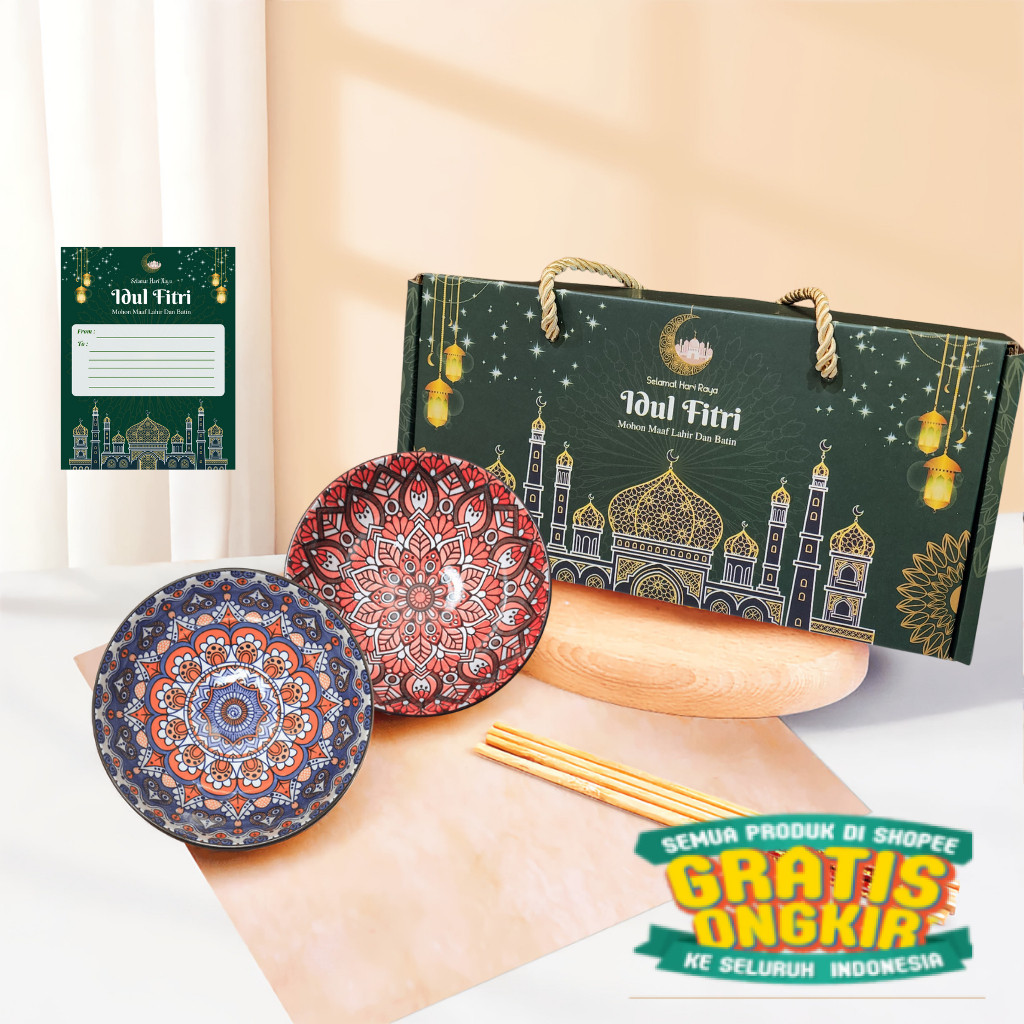 

Souvenir Hampers Idul Fitri Mangkok Lebaran Idul Fitri Set Premium Peralatan Makan Mangkok Set/ keluarga oleh oleh