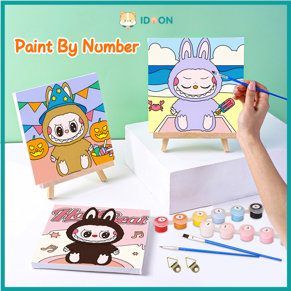 IDOON Labubu Paint By Number Digital Painting Landscape Cartoon Anime Series