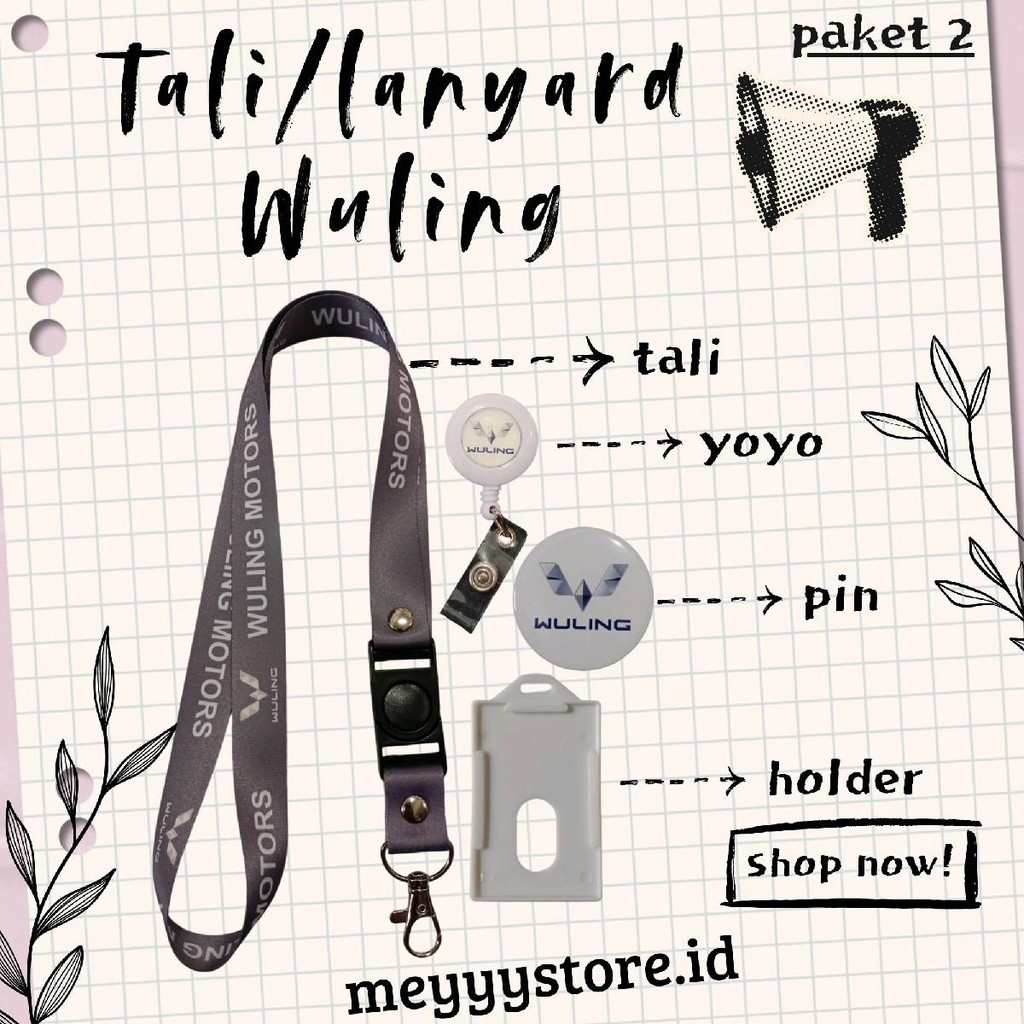 

READYYY Tali Gantungan ID CARD / Lanyard WULING MOTORS Abu-abu [STOCK MELIMPAH] Termurahhh Harga Grosir!