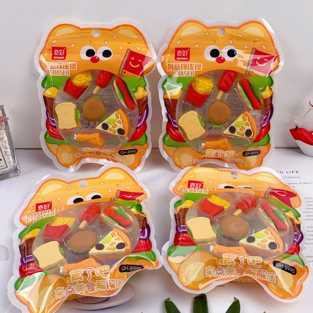 

ERASER 6 IN 1 FASTFOOD SERIES penghapus tulisan alat tulis atk stationery lucu