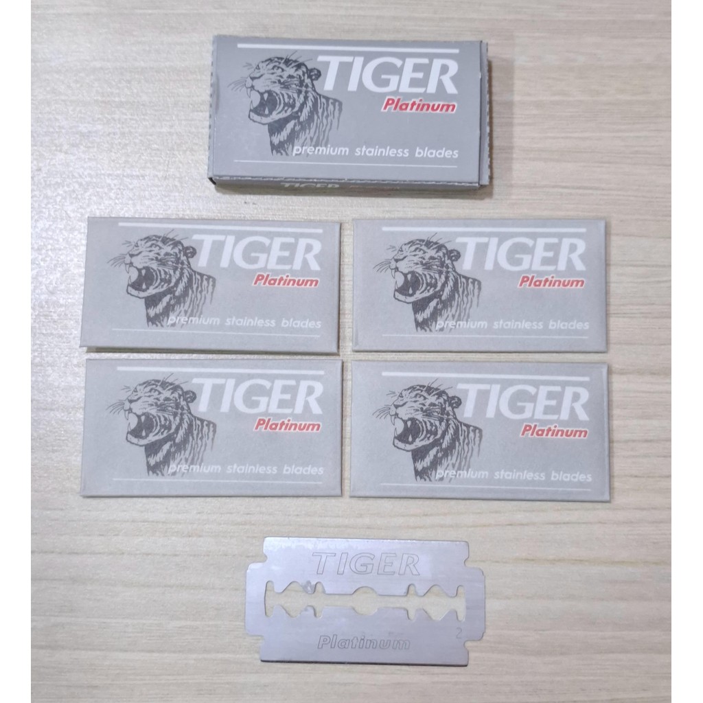 

Ecer Pisau PLATINUM Silet Tiger Safety Razor Blades isi 5