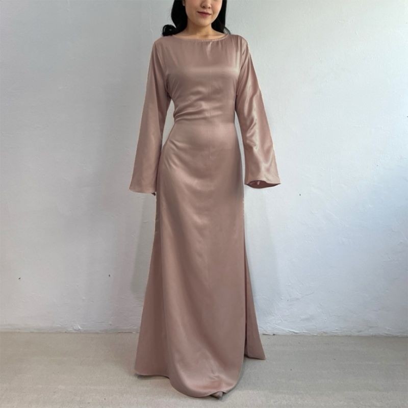 Kiana Dress | Gamis Lebaran | Dress Satin Kondangan | Gamis Bridesmaid Wanita Polos | Dress Satin Pr