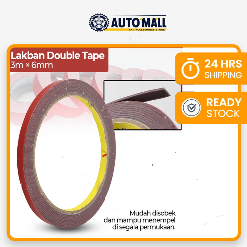

Lakban Selotip Double Tape 3 Meter 1 PCS 3 m x 6 mm