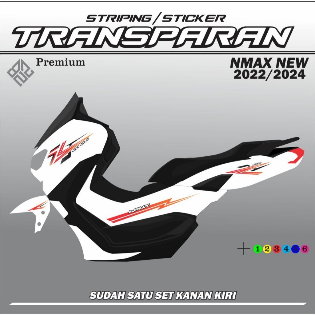 STIKER  TRANSFARAN / STRIPING TRANSPARAN UV Sticker Striping Transparan UV NMAX NEW VVA Simple List 
