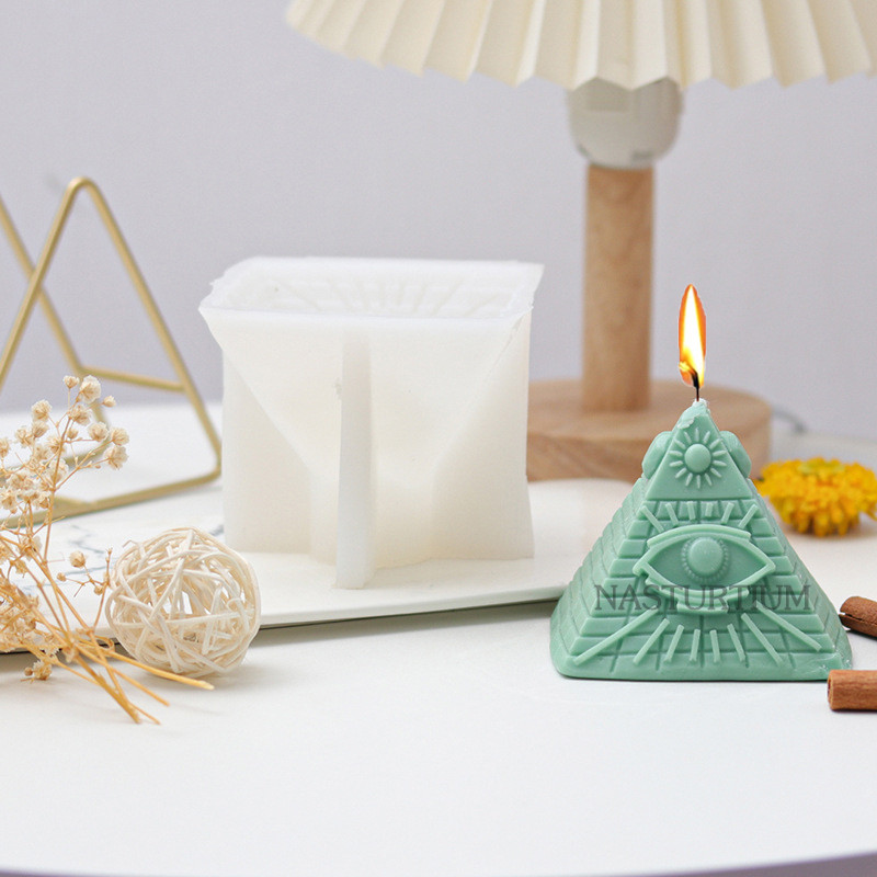 

Egyptian Pyramid Silicone Candle Mold 3D Pyramid Architectural Style Art Gypsum Epoxy Resin Casting Molds Home Decoration Crafts
