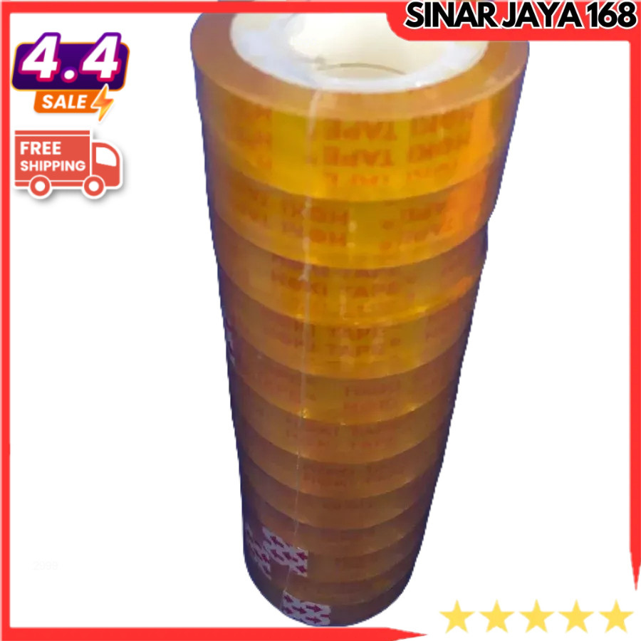 

Isolasi Tape lakban 12mmx25yr 1 GULUNG ISI 12ROLL MURAH