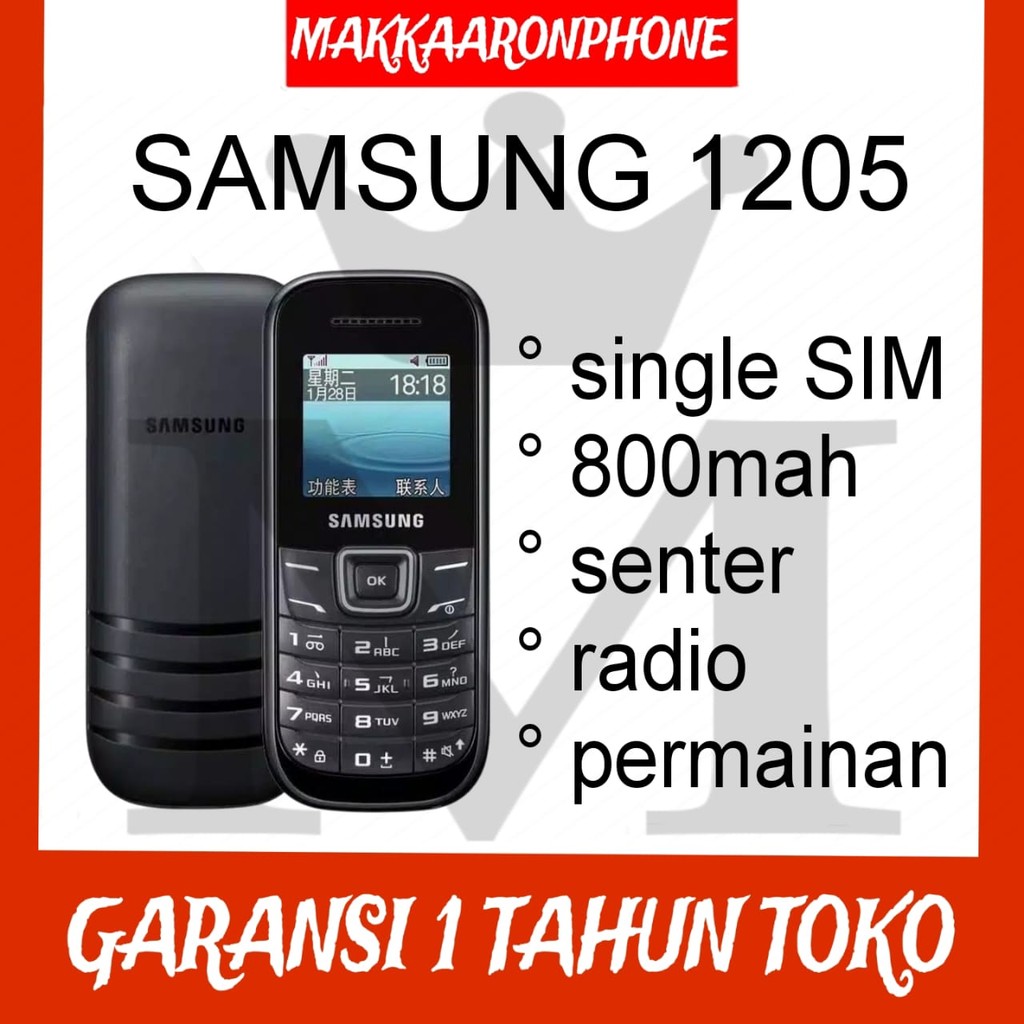 HP SAMSUNG GT-E1205 (BARU) [GARANSI 1 TAHUN] Senter, Single SIM, Awet, Bagus
