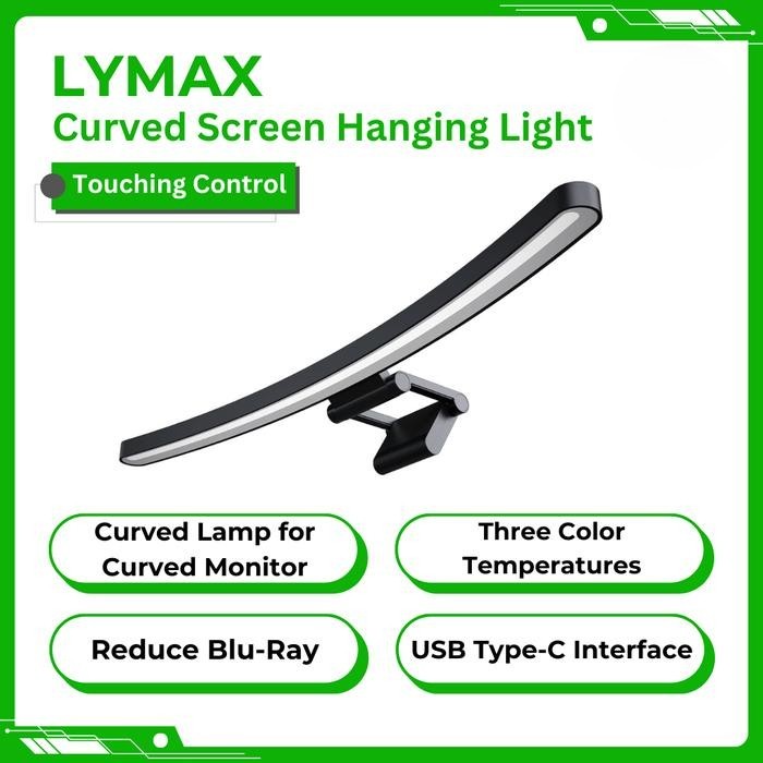 LYMAX Curved Screen Hanging Light Lampu Desktop Monitor Bar Lamp