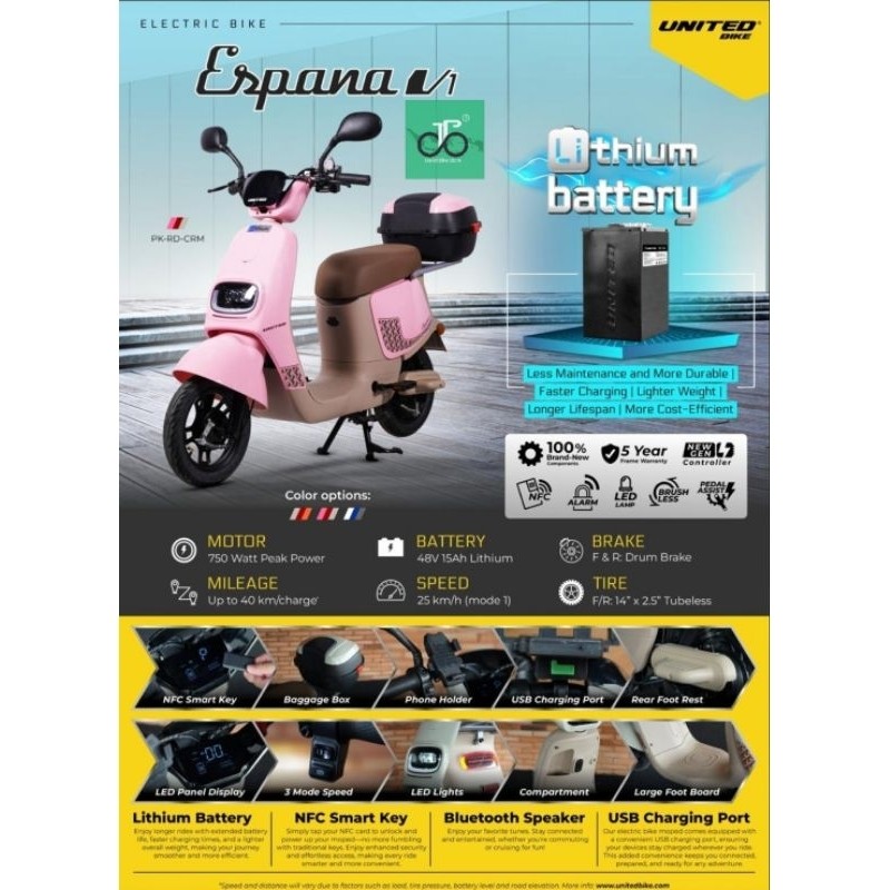 Sepeda Listrik United Espana V1 LITHIUM NEW