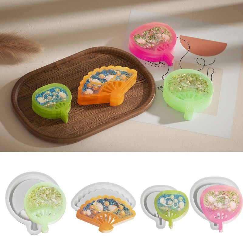

Quicksand Fan Silicone Mold DIY Multiple Types Of Fans Keychain Pendant Crystal Epoxy Resin Molds Creative Crafts Casting Tools
