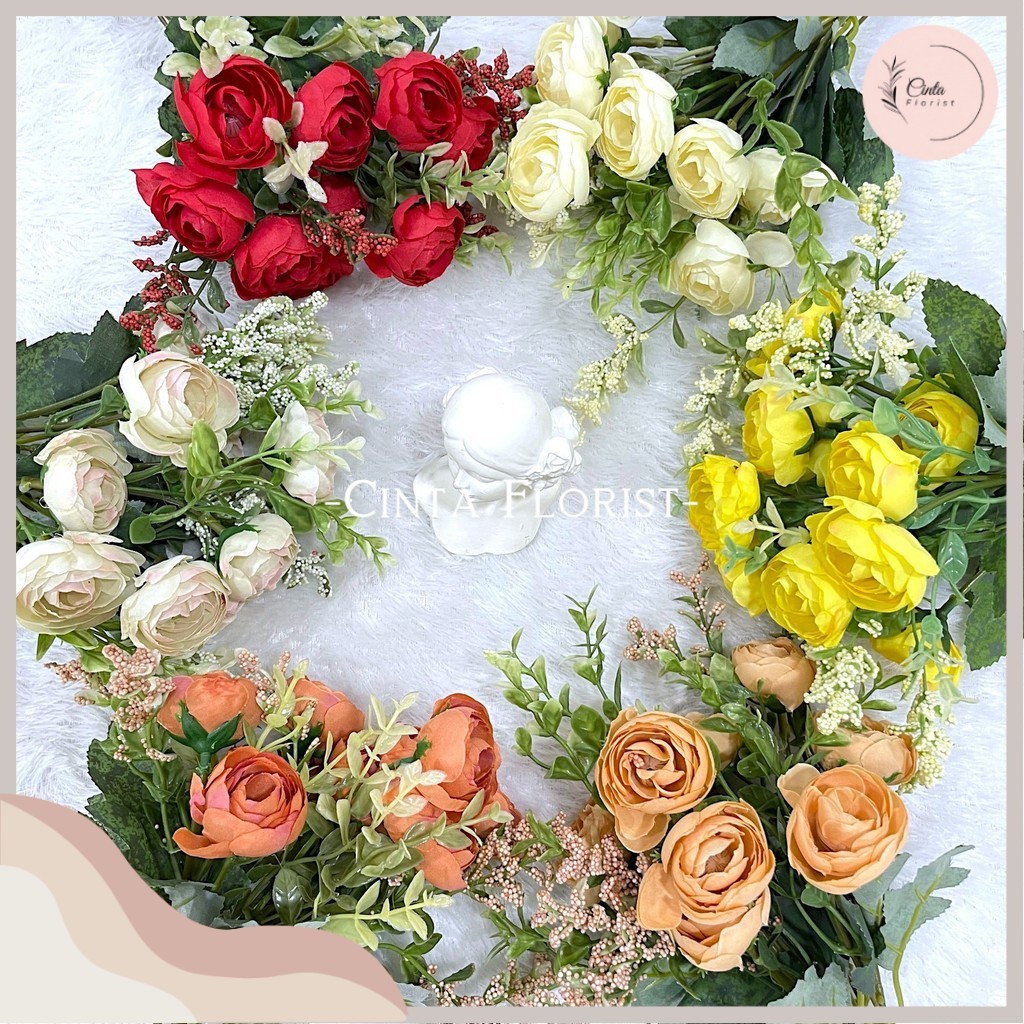 BUNGA PEONY MINI PREMIUM/BUNGA PEONY /BUNGA PEONY MINI ARTIFICIAL DEKORASI (KN-62)