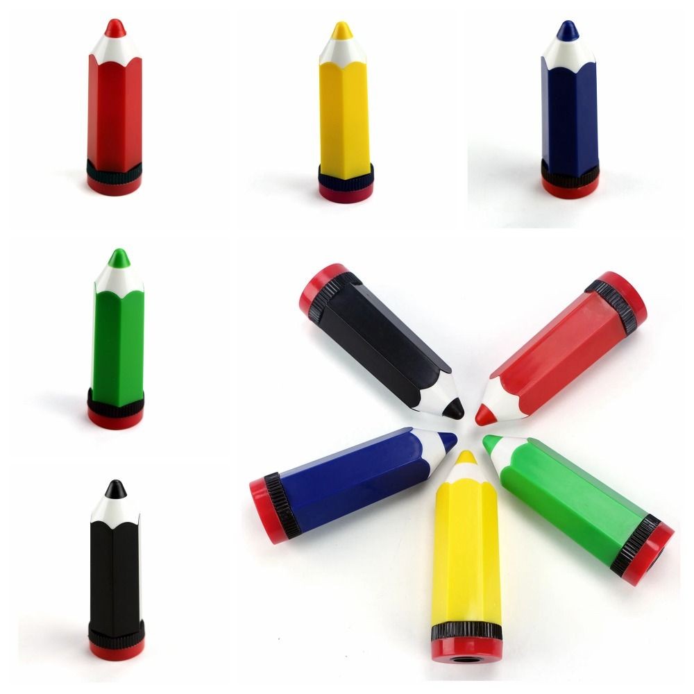 

Smooth Rotation Pencil-shaped Cartoon Pencil Sharpener Single Hole Plastic Colorful Pencil Sharpener Durable Portable Stationery