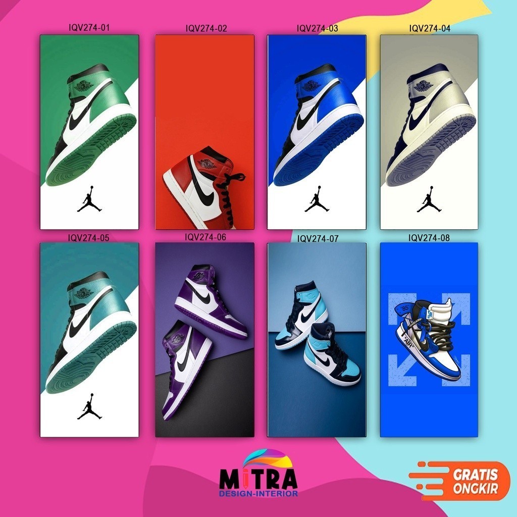 Hiasan dindig Poster sepatu Nike AJ1 Air Jordan High vintage art walldecor