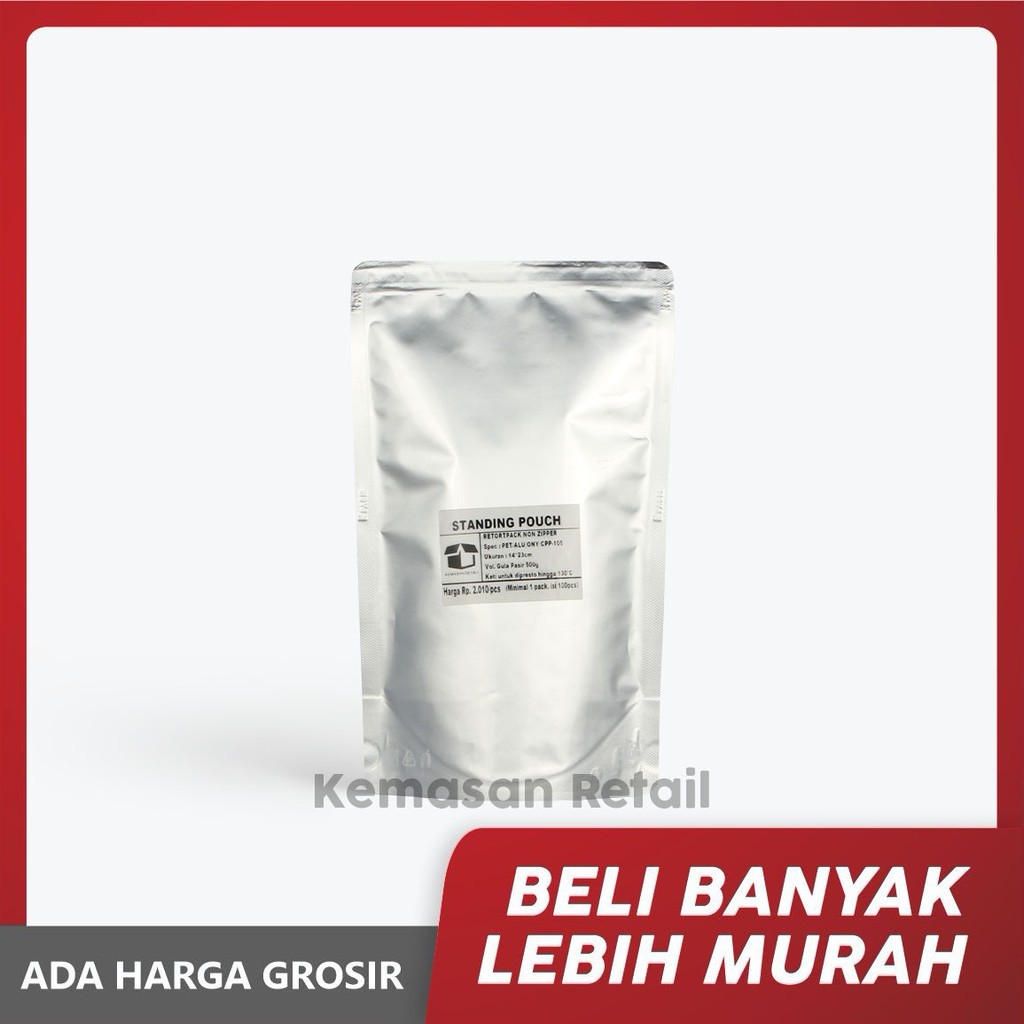 Standing Pouch Retort Pack Tebal 12x16 - Kemasan Retort Pack Aluminium