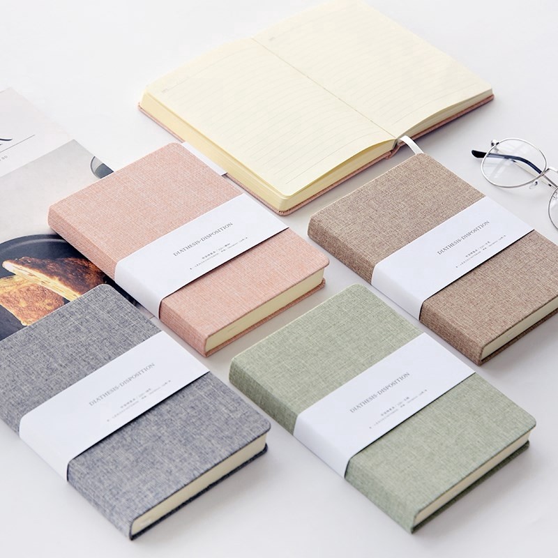 

Notebook Linen Hard Cover Style Blank/Grid Pages 256 Pages Diary Planner Sketch Students Stationery School Office Supplies