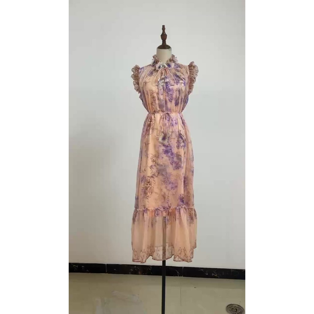 20253 Gaun Dekorasi Ungu Lilac