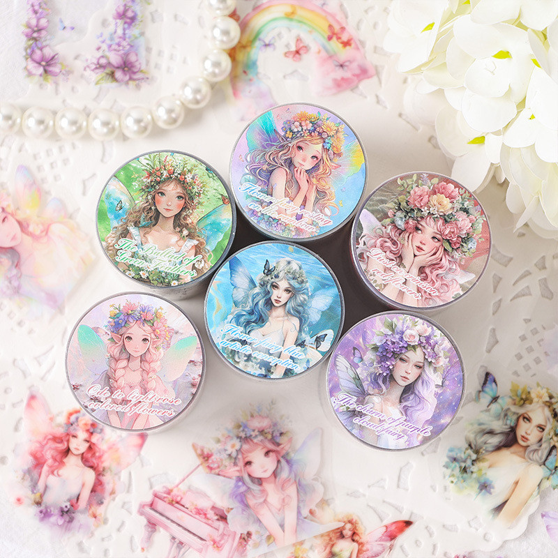 

50mm*2m Flower Girls PET Tape Vintage Decorative Masking Tape for Stickers Scrapbooking Planner Journal Aesthetic Stationery