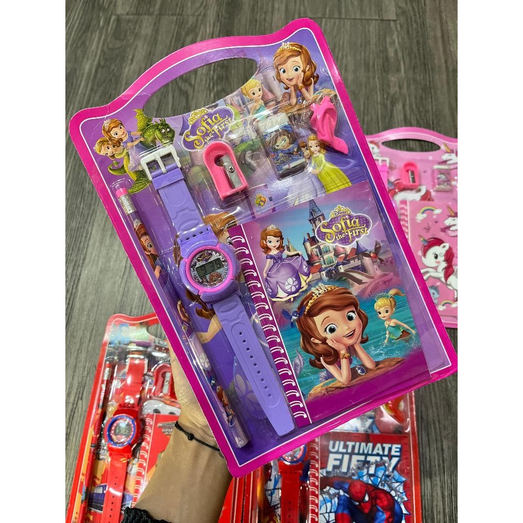 

Alat Tulis Set Karakter Kotak Pensil/Jam Tangan Anak/Pensil/Penghapus/Serutan REAL PICTURE