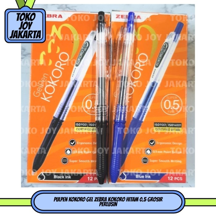 

[N E W] Pulpen KOKORO Gel Zebra Kokoro HITAM 0.5 Grosir Perlusin - Hitam