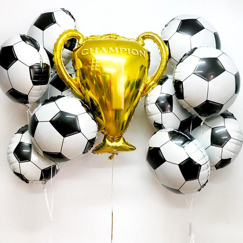 

18inch Aluminum Foil Football Balloons Boys Man Birthday Party Sports Meet Decoration Soccer Ball Helium Ball Baby Shower Globos