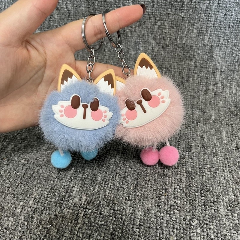 Gantungan Tas Kunci Boneka Kucing Bulu Lucu Bag Cat Keychain Accessories Hadiah Liburan
