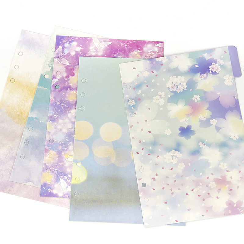 

A5/A6 PVC Flower /Carousel/balloon Sheet Planner Dividers For Spiral Notebook Organizer Accessories Inner Page Binder