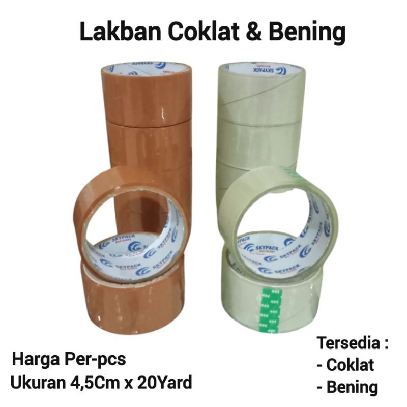 

DRIO Lakban Coklat DAN Bening Ukuran 4,5 Cm x 20 Yard Isolasi Pengemasan