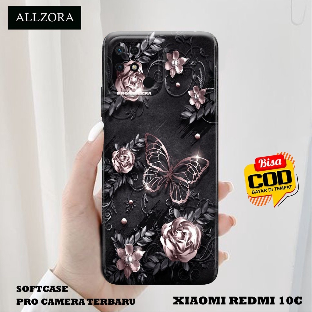 ALLZORA - Case Hp Xiaomi Redmi 10C - Fashion Case Bunga - Softcase Xiaomi Redmi 10C Terbaru - Casing