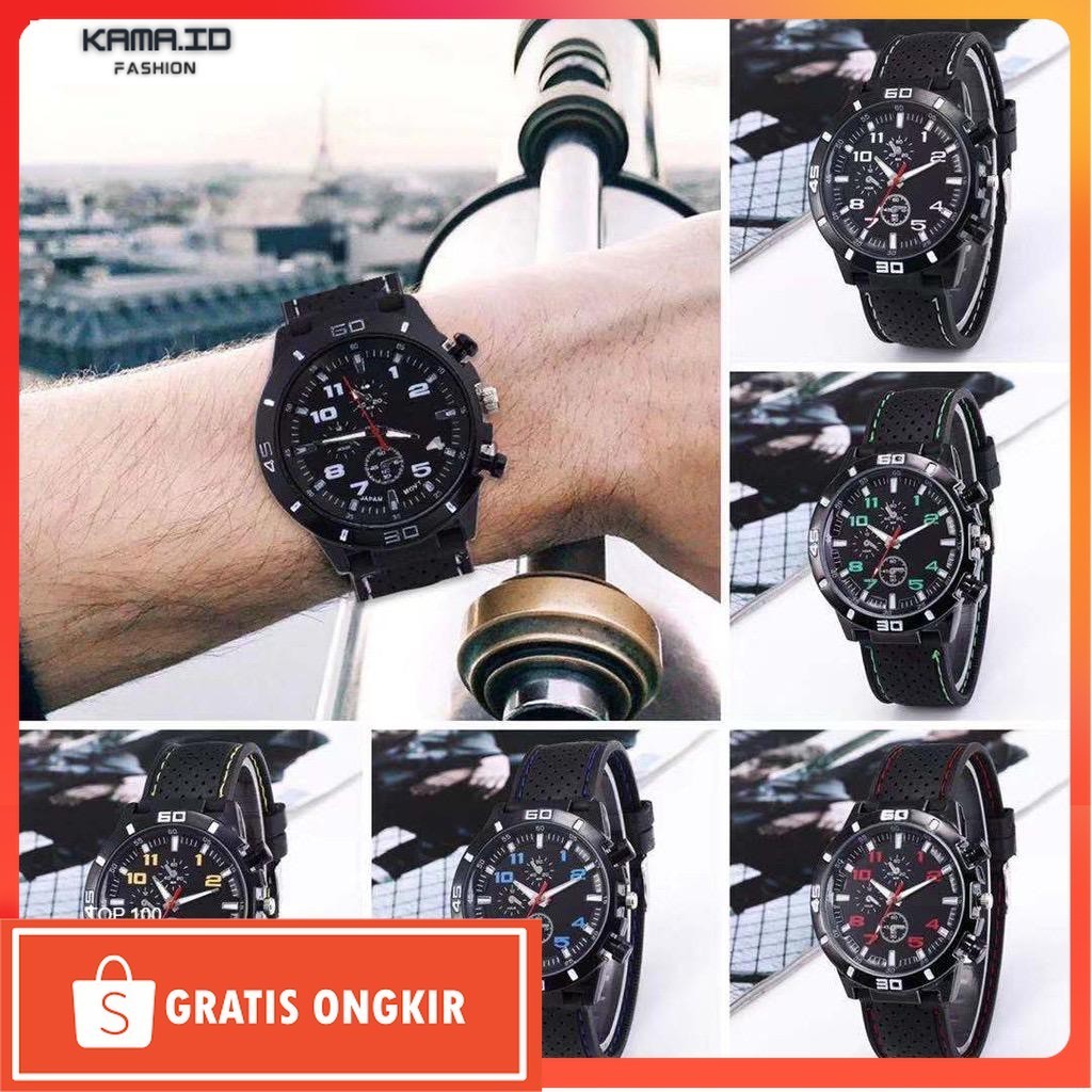 Jam Kekinian / WBS Jam Tangan Pria GT Sport Chrono Grand Touring Korea Fashion Quartz Silikon Rubber