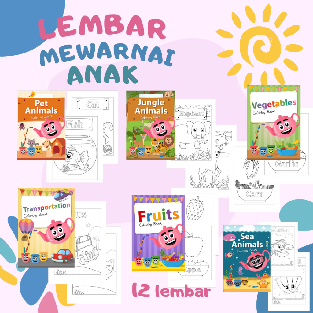 

Buku mewarnai 12 Lembar kerja whorkseet dan contoh
