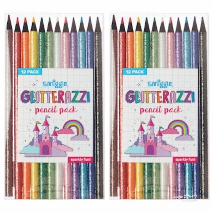 

SMIGGLR GLITTERAZZY PENCIL PACK X12 - PENSIL WARNA SMIGGLE ORIGINAL