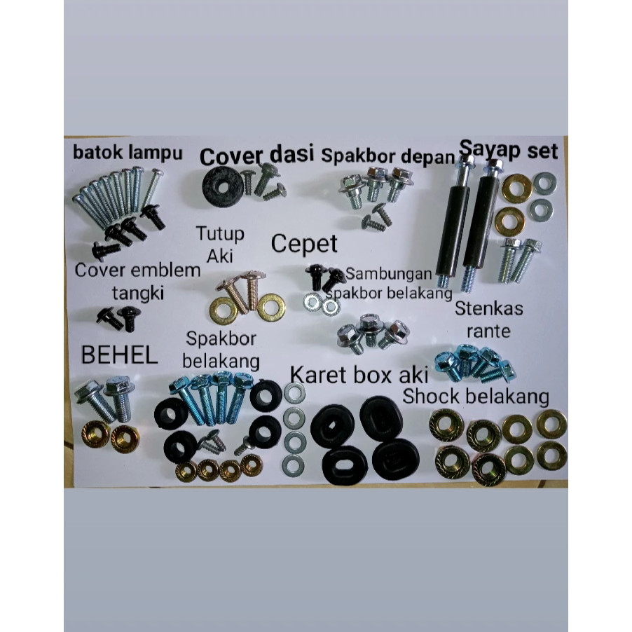 Baut lengkap body honda astrea star prima - baut fullset body Astrea star prima