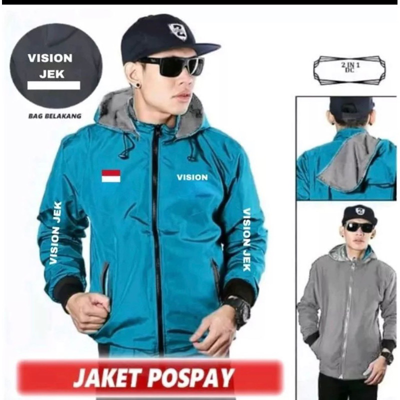 JAKET PRIA HODOIE BOLAK BALIK OJEK ONLINE VISION JEK TERBARU