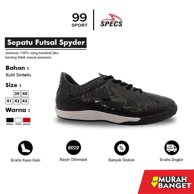 Sepatu specs keren- SEPATU FUTSAL SPECS SPYDER FG HITAM PRIA PALING BESTSELLER