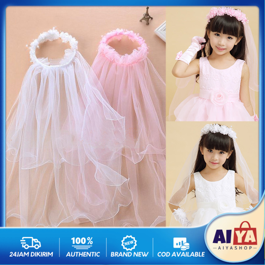 Bando Veil Bunga Anak Pengapit Mahkota Bunga Hijab
