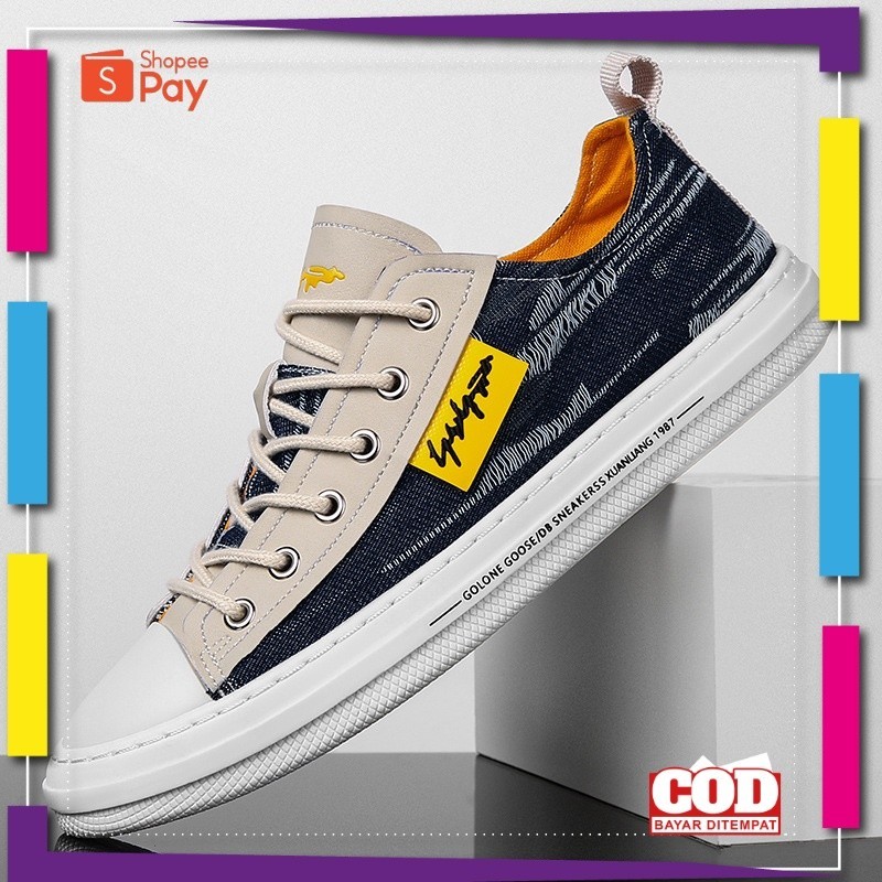 UKURAN SIZE 37 38 39 40 41 42 43 44 45 / Sepatu Pria Sneakers Cowok - Interesting GOLONE OVRGP Sneak