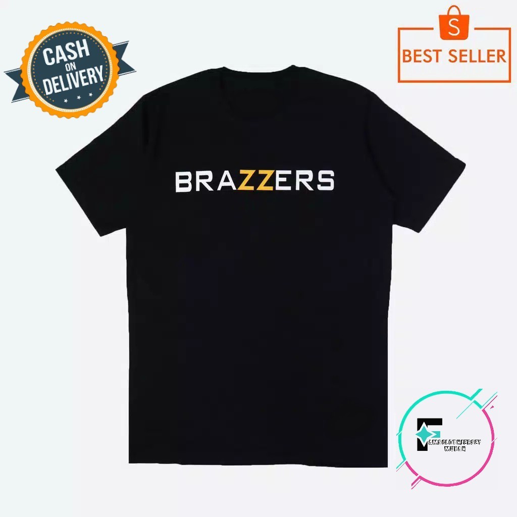 T-SHIRT KAOS DISTRO PRIA BRAZZERS COTTON COMBED 30S S M L XL