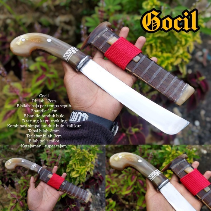 GOLOK KECIL GOCIL KERJA Handle TANDUK BAJA PER 17 CM