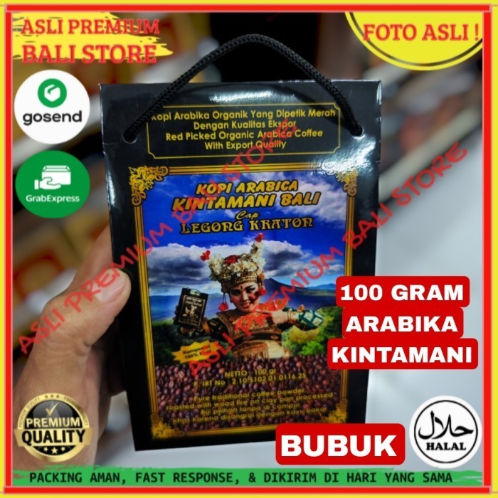 

OLEH OLEH MINUMAN KHAS ASLI ORI ORIGINAL BALI BUBUK KOPI ARABICA KINTAMANI 100 GRAM GR