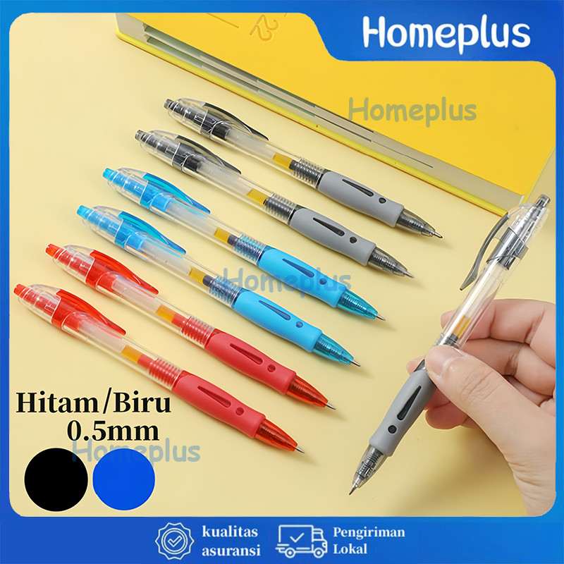 

Pulpen Gel Ink 0.5mm Pencet / Pulpen Standard Cetekan Transparant Pena Gel / 0.5mm Alat Tulis Kantor Sekolah Pen Pencet Tinta Cair Bolpoint Polos