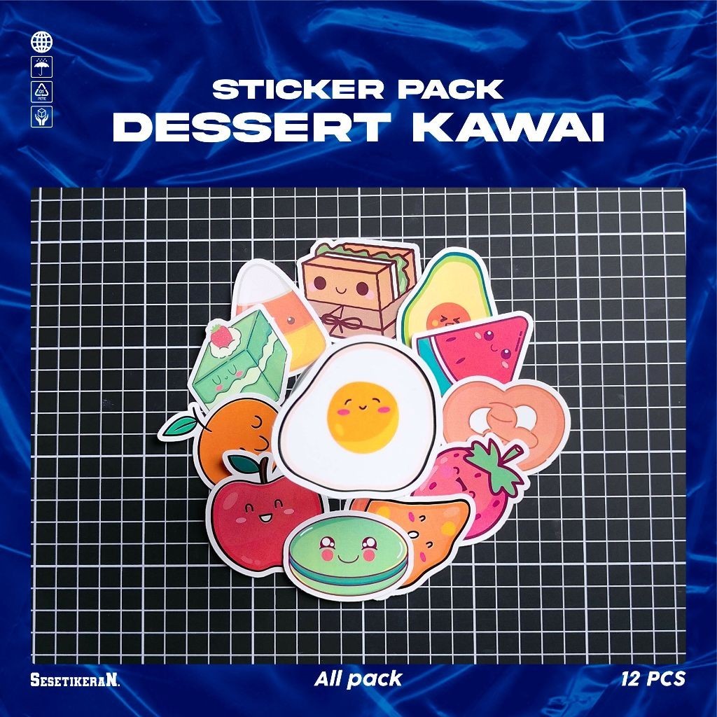 

COD✨ Sesetikeran Stiker Pack Dessert Kartun Lucu Keren Untuk Koper Laptop Skateboard