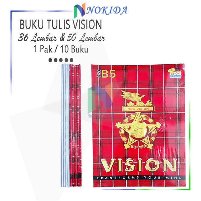 

Nokida Buku Tulis Vision Campus [36 50 Lembar/1 Pack] / Buku Sekolah Kampus 1 Pak Murah Untuk Kuliah SMP Dan SMA