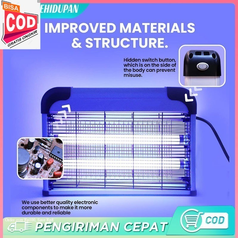 2 in 1 Insect Killer Perangkap Nyamuk Lalat Lampu UV Raket Nyamuk Listrik /Lampu Perangkap Nyamuk/La