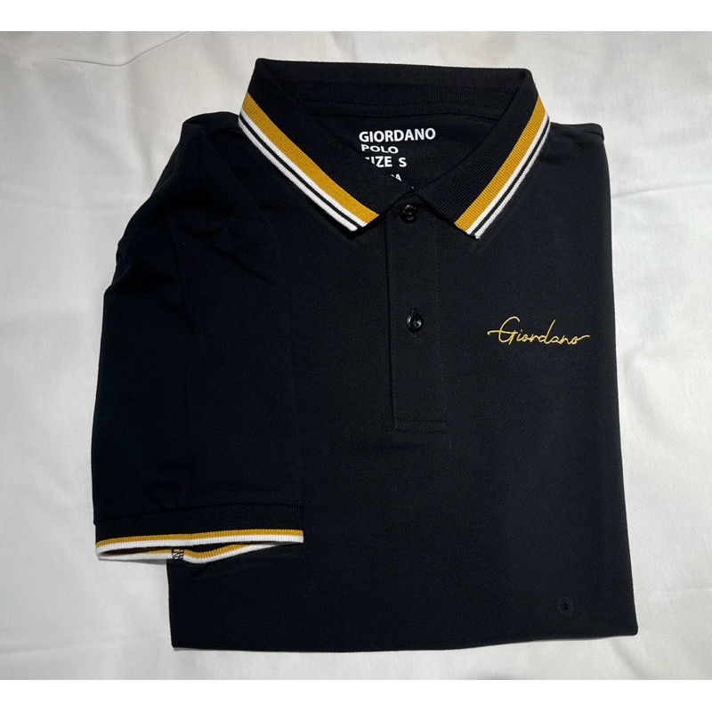 PROMO CUCI GUDANG GIORDANO POLO SHIRT SIGNATURE BLACK(ORIGINAL)S,M,L,XL,XXL