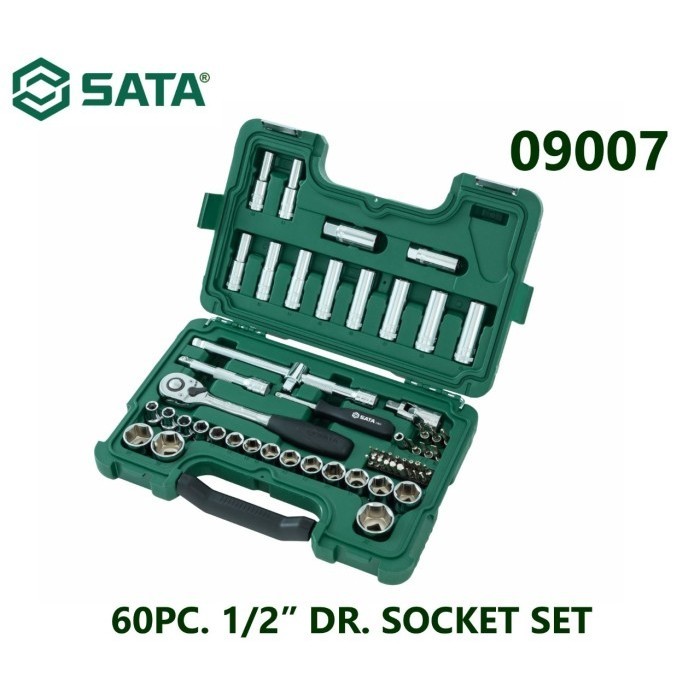 SATA KUNCI SOK SET 09007- 60PC. 1/2” DR. SOCKET SET SATA