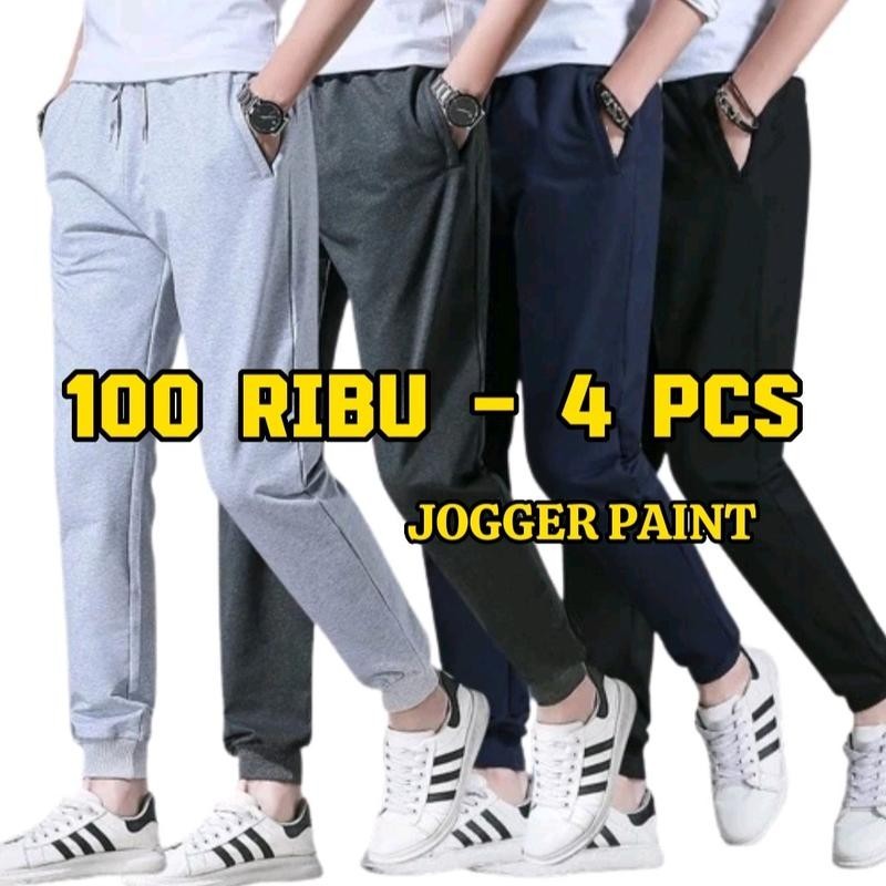 100 RIBU DAPAT 4 PCS CELANA JOGGER PANT ZIPPER / CELANA JOGER PANJANG TRAINING PRIA WANITA OLAHRAGA 